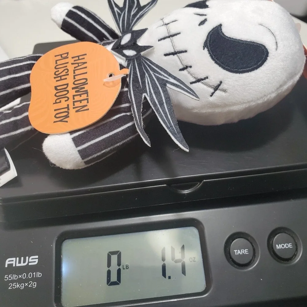 Disney Nightmare before Christmas Jack Skellington‎ Plush Small Dog Toy Squeaker
